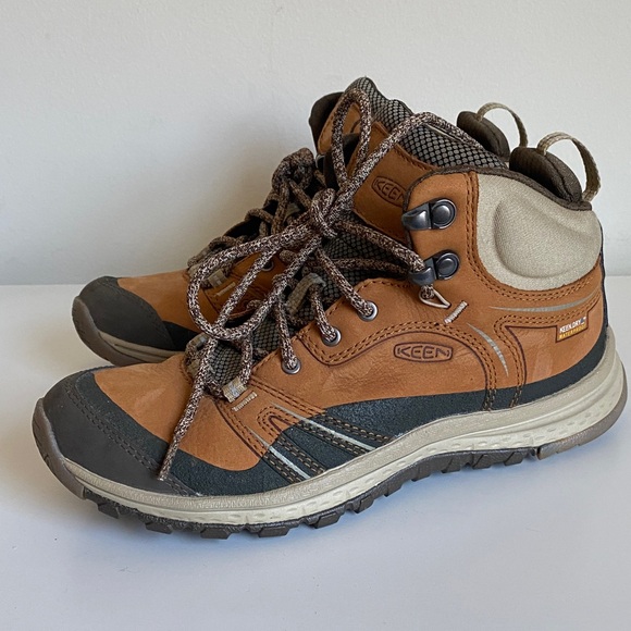 KEEN Womens Leather Hiking Boots Size 6.5US Waterproof Outdoor Boots Orange Gray - Picture 8 of 11